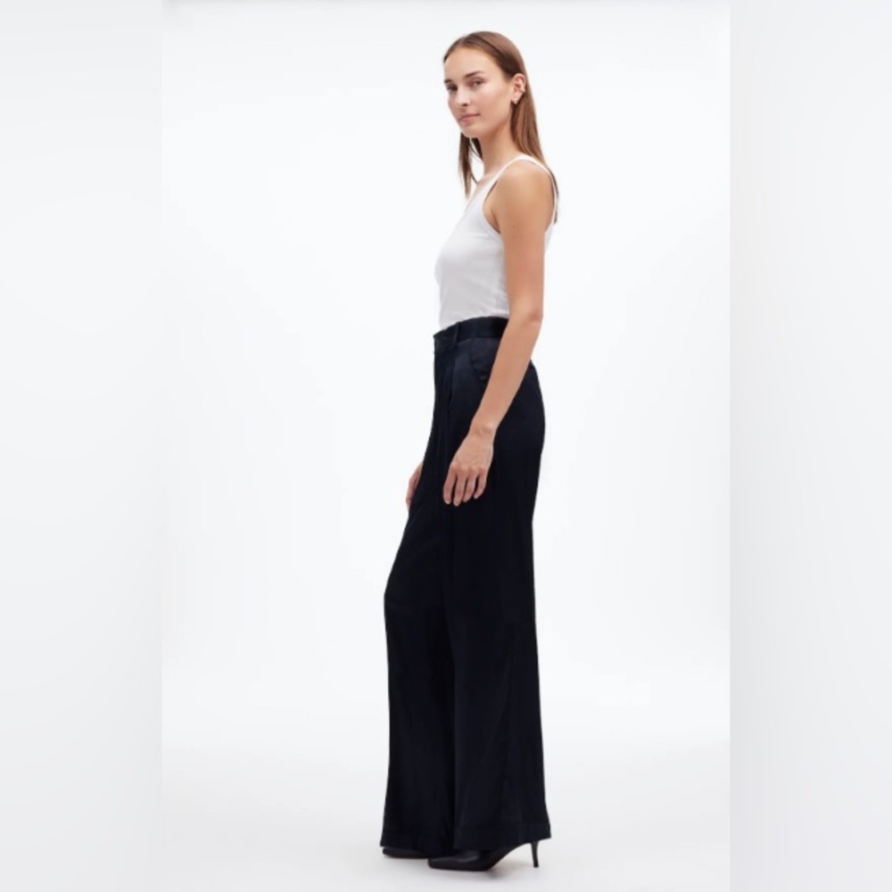 Madewell Harlow Superwide Satin Trouser Pant - Picture 3 of 12